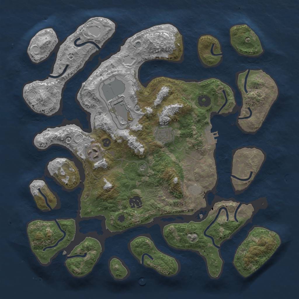 Rust Map: Procedural Map, Size: 3500, Seed: 183, 11 Monuments