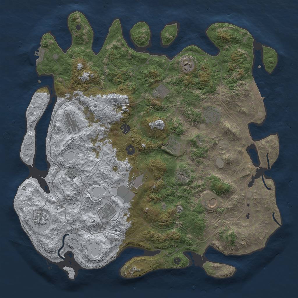Rust Map: Procedural Map, Size: 4500, Seed: 1298589234, 20 Monuments