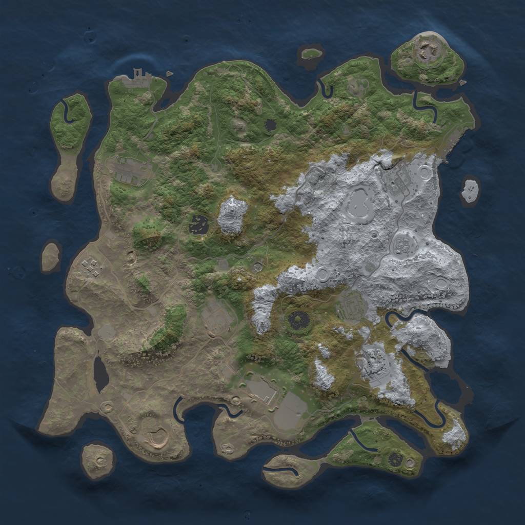 Rust Map: Procedural Map, Size: 3875, Seed: 503669691, 19 Monuments