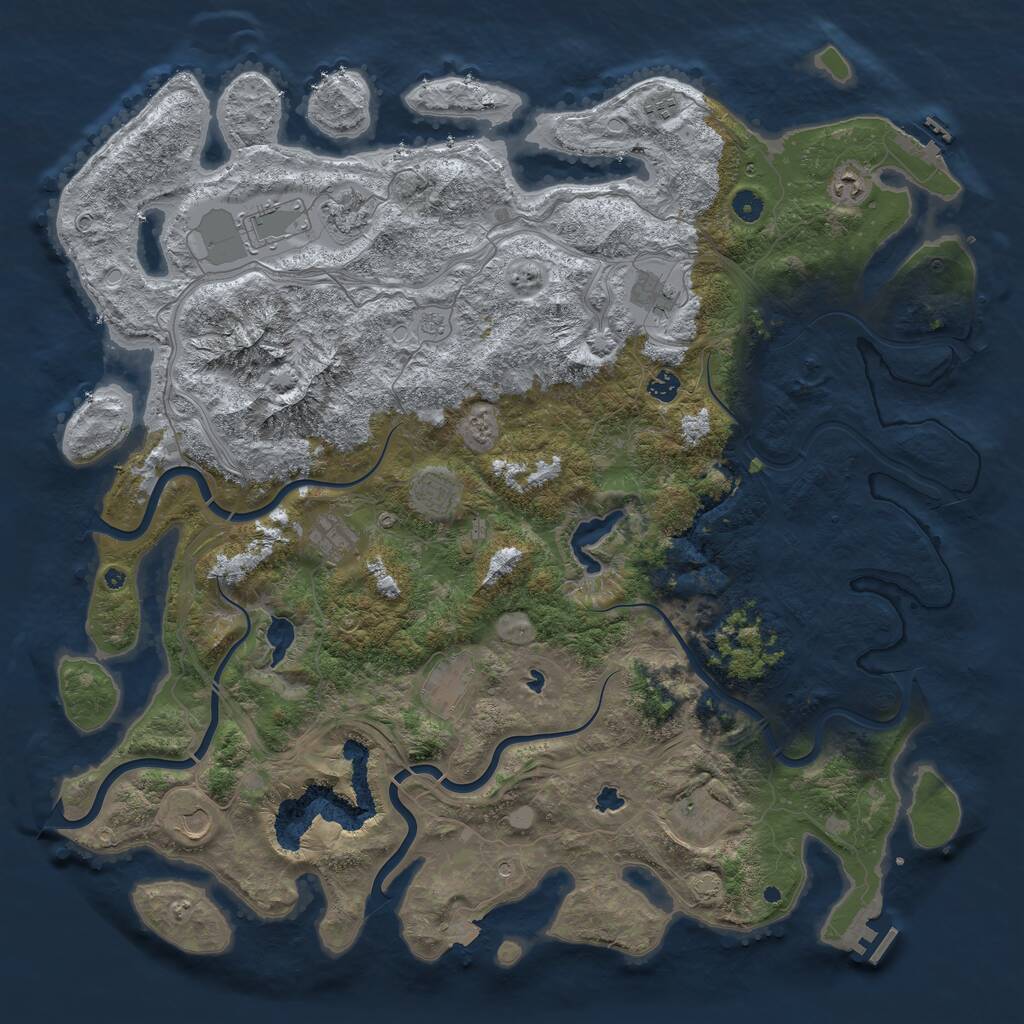 Rust Map: Procedural Map, Size: 5000, Seed: 1523800142, 17 Monuments
