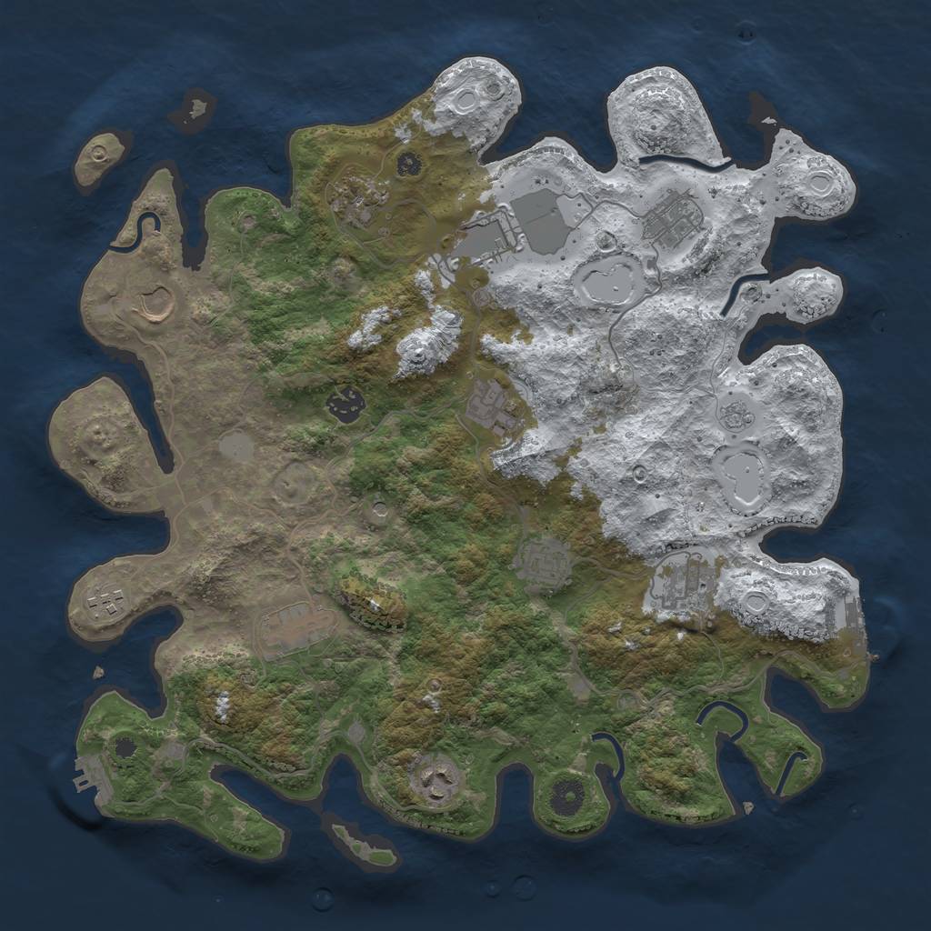 Rust Map: Procedural Map, Size: 3875, Seed: 357467, 20 Monuments