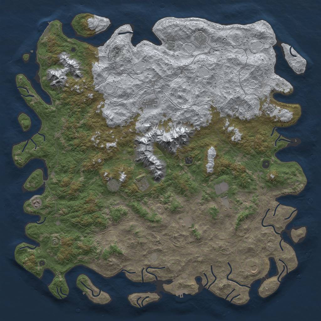 Rust Map: Procedural Map, Size: 6000, Seed: 690777, 20 Monuments