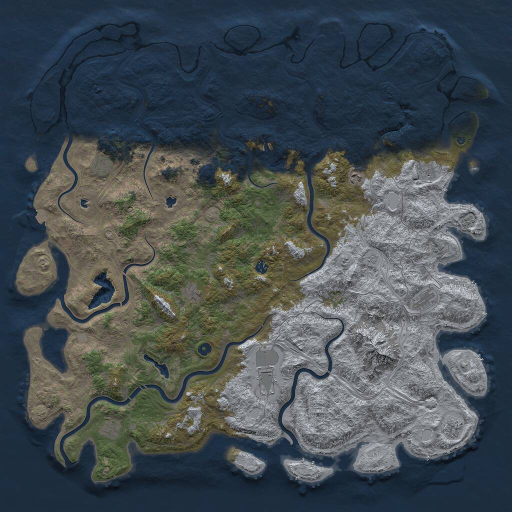 Rust Map: Procedural Map, Size: 6000, Seed: 48101137, 15 Monuments