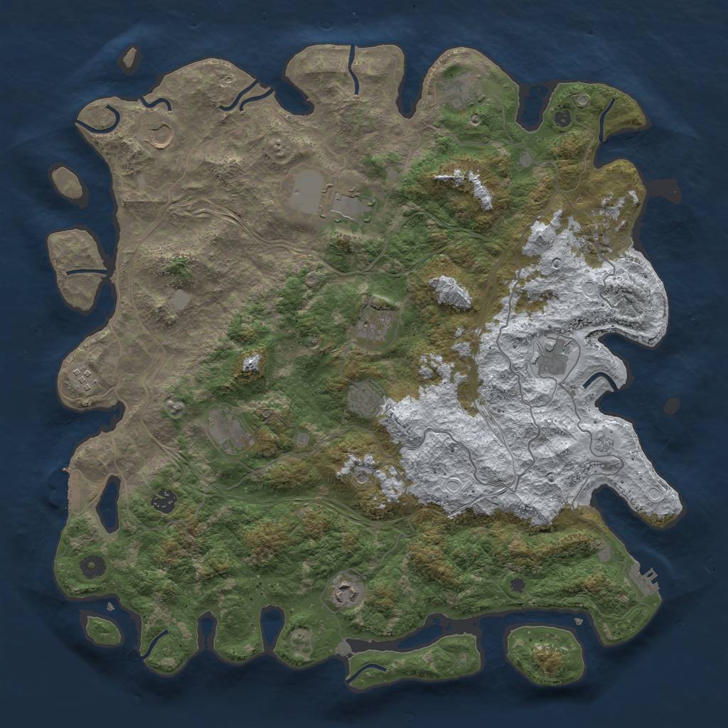 Rust Map: Procedural Map, Size: 4500, Seed: 5775185, 20 Monuments