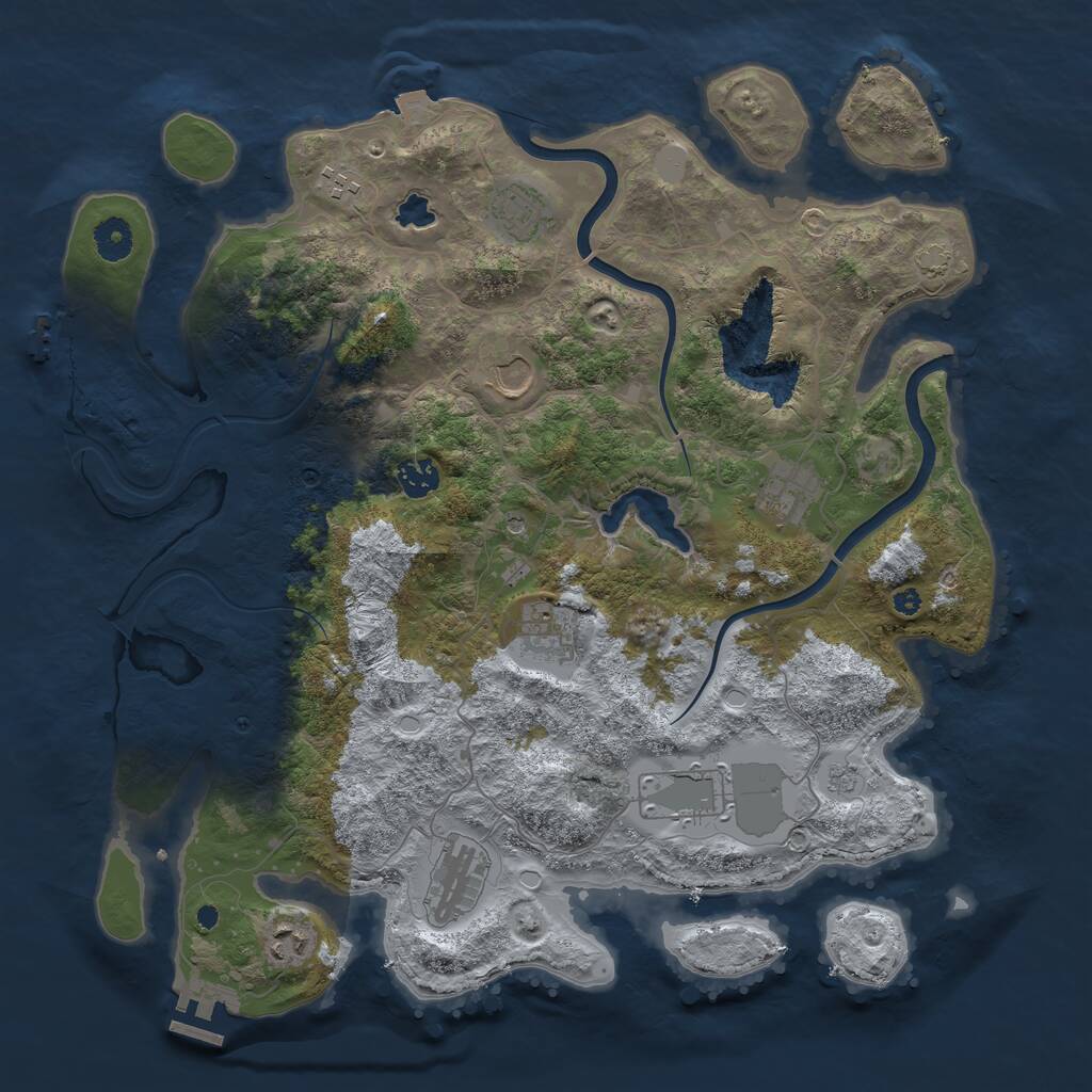 Rust Map: Procedural Map, Size: 4000, Seed: 789353, 15 Monuments