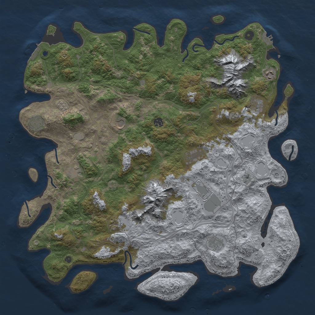 Rust Map: Procedural Map, Size: 5000, Seed: 10651056, 20 Monuments