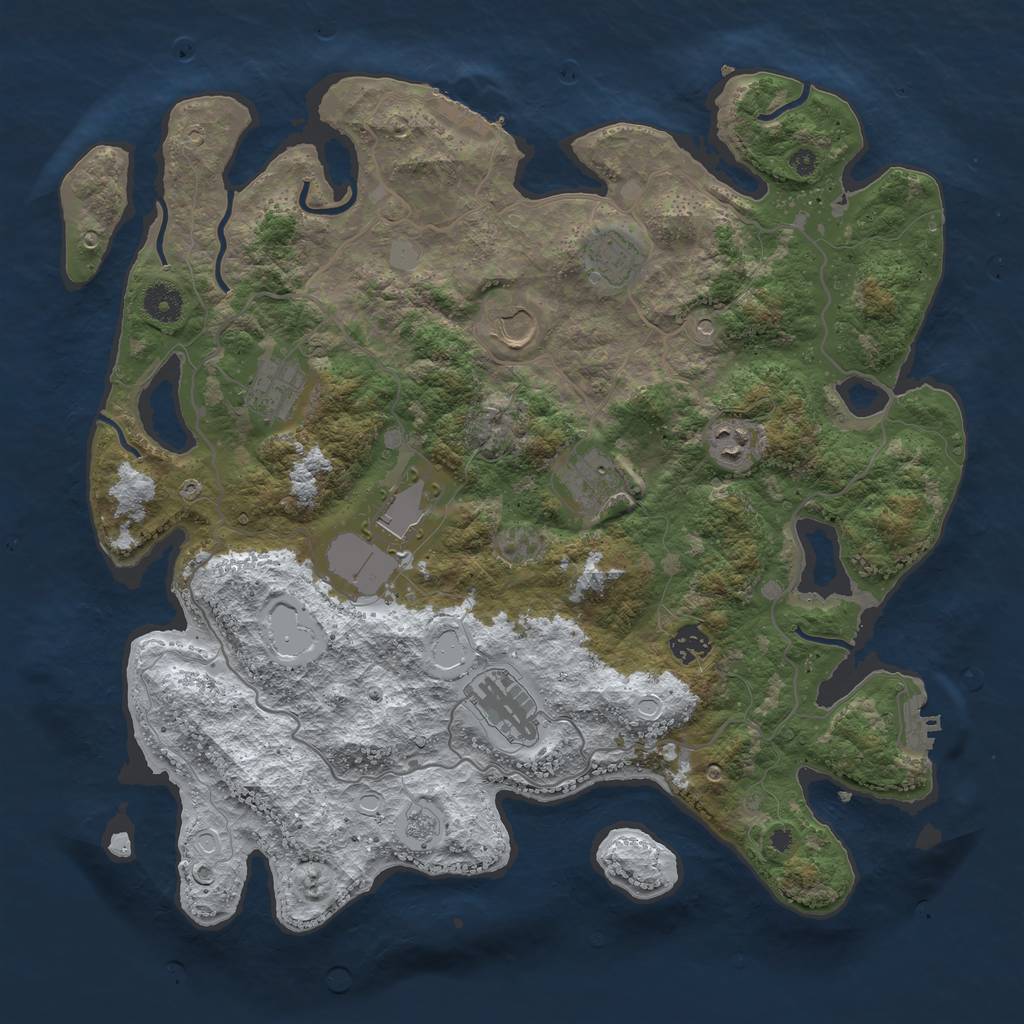 Rust Map: Procedural Map, Size: 4000, Seed: 1979829914, 17 Monuments