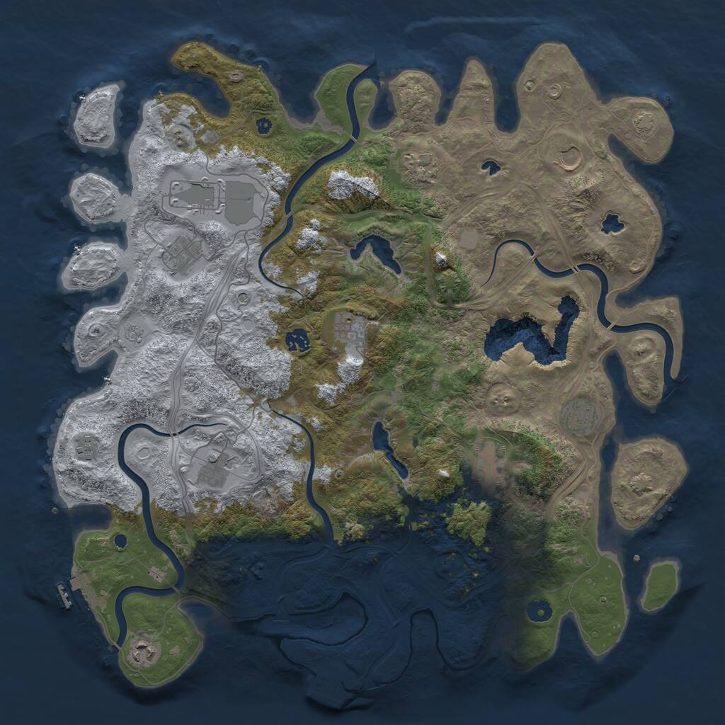 Rust Map: Procedural Map, Size: 4500, Seed: 14528, 17 Monuments