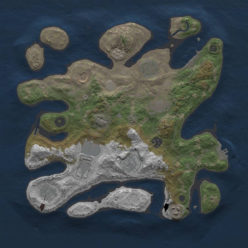 Rust Map: Procedural Map, Size: 3550, Seed: 508497, 16 Monuments