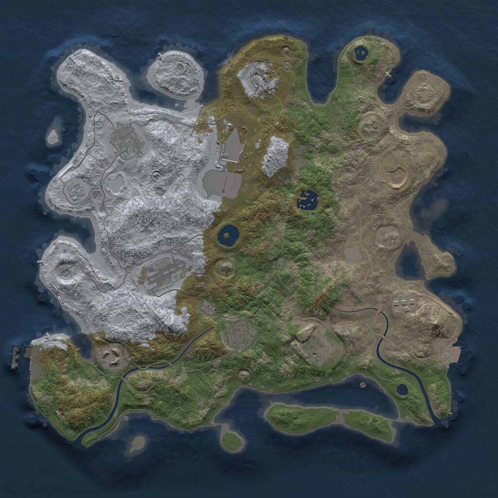 Rust Map: Procedural Map, Size: 3500, Seed: 6105, 15 Monuments