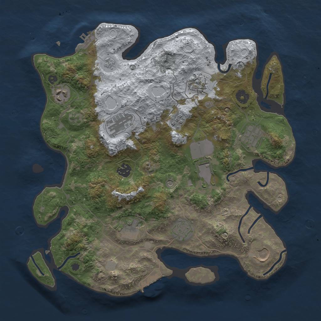 Rust Map: Procedural Map, Size: 3550, Seed: 5, 19 Monuments