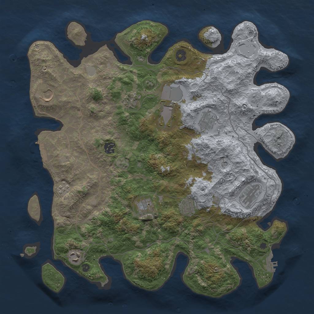 Rust Map: Procedural Map, Size: 4000, Seed: 63612688, 19 Monuments