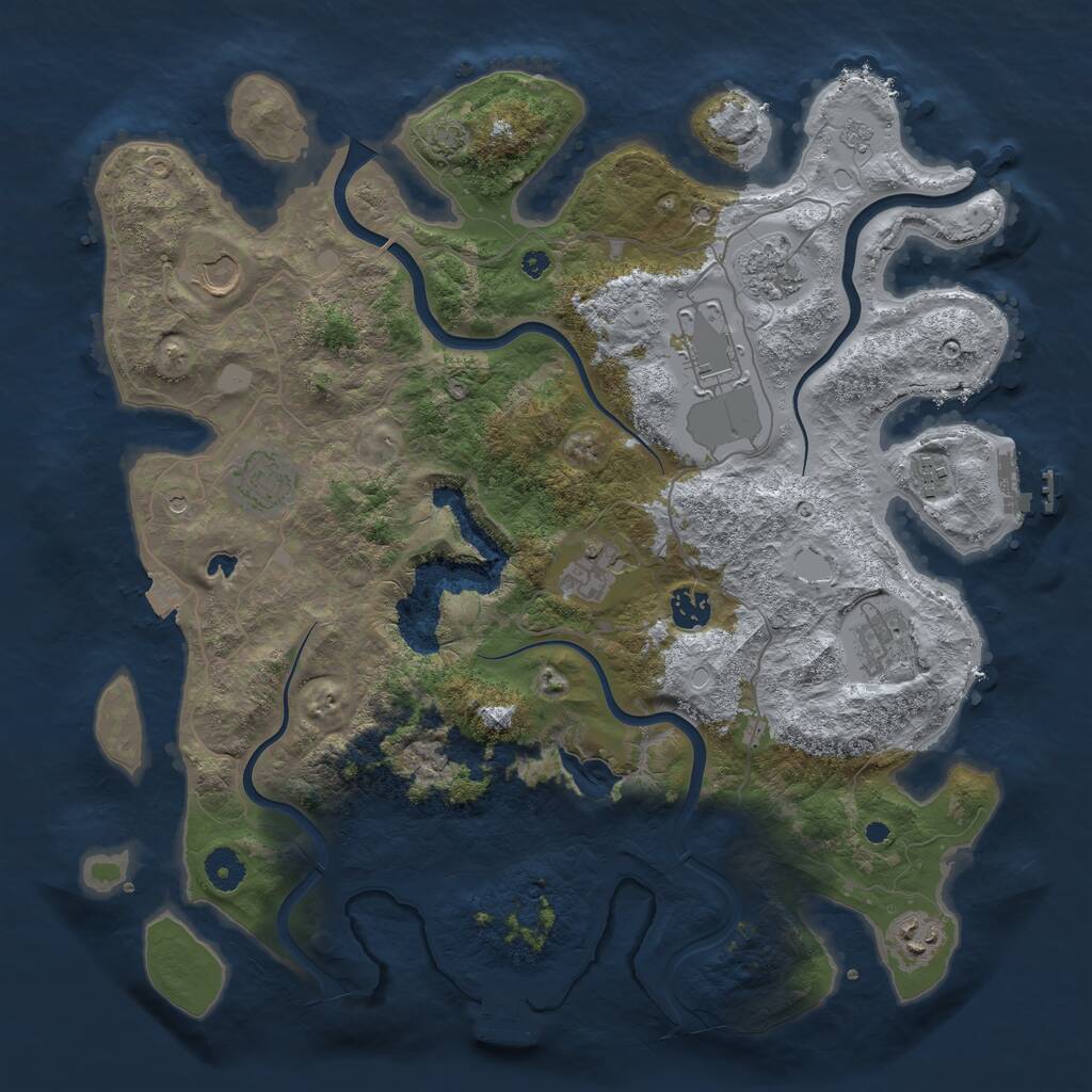 Rust Map: Procedural Map, Size: 4000, Seed: 63612688, 15 Monuments