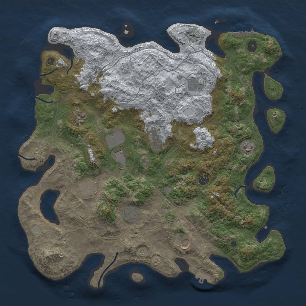 Rust Map: Procedural Map, Size: 4250, Seed: 3294432, 19 Monuments