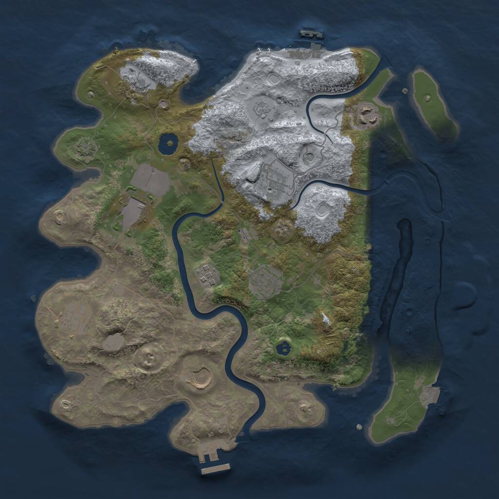 Rust Map: Procedural Map, Size: 3500, Seed: 50360, 14 Monuments