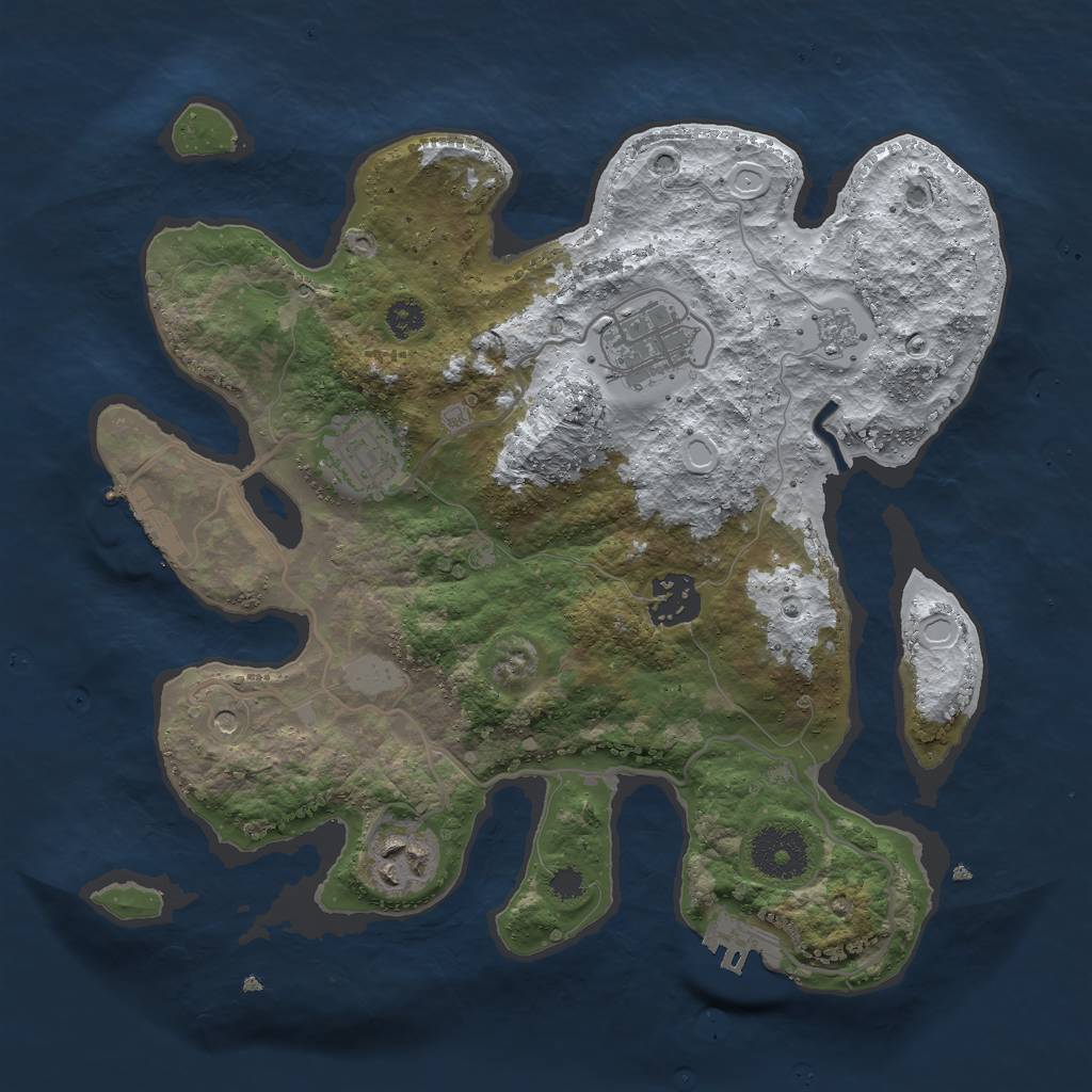 Rust Map: Procedural Map, Size: 3000, Seed: 1729941083, 13 Monuments