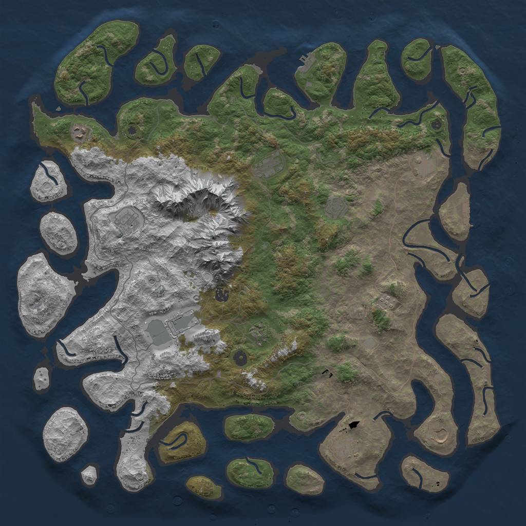 Rust Map: Procedural Map, Size: 5500, Seed: 31, 19 Monuments
