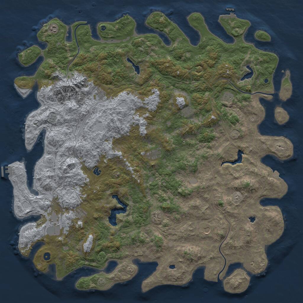 Rust Map: Procedural Map, Size: 6000, Seed: 95209736, 17 Monuments