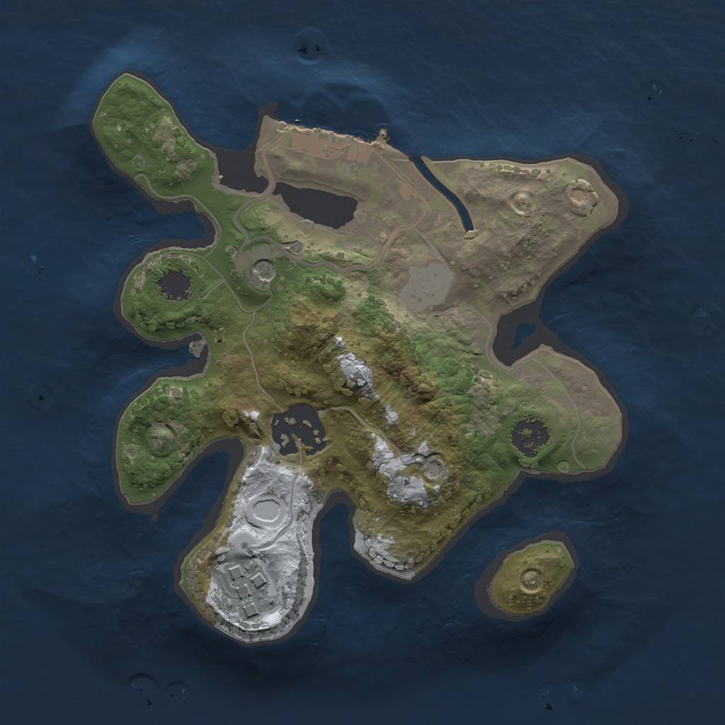 Rust Map: Procedural Map, Size: 2000, Seed: 8675309, 9 Monuments