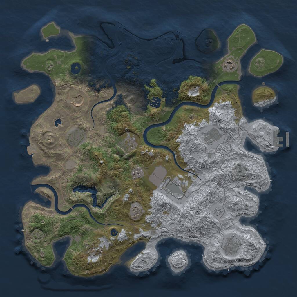 Rust Map: Procedural Map, Size: 4000, Seed: 1098887892, 15 Monuments