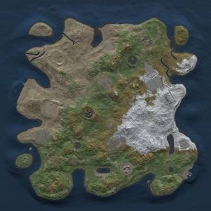 Thumbnail Rust Map: Procedural Map, Size: 3500, Seed: 392062546, 19 Monuments