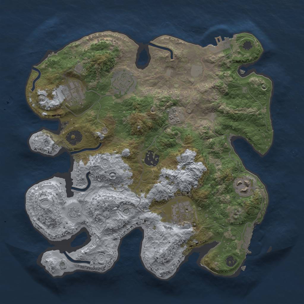 Rust Map: Procedural Map, Size: 3000, Seed: 81212, 13 Monuments