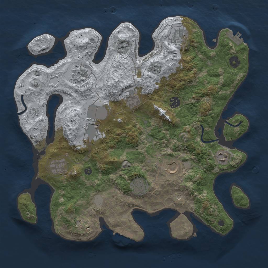 Rust Map: Procedural Map, Size: 3550, Seed: 280762, 19 Monuments