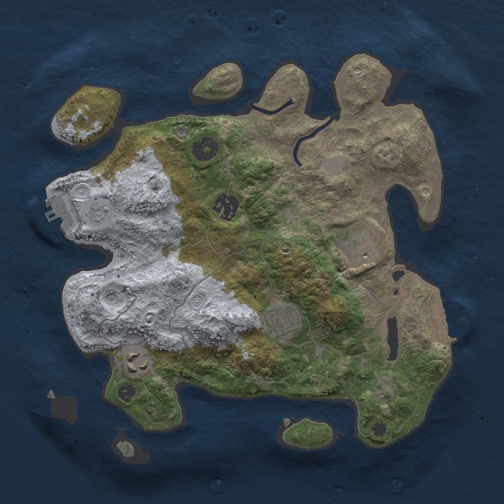 Rust Map: Procedural Map, Size: 3000, Seed: 1344, 13 Monuments
