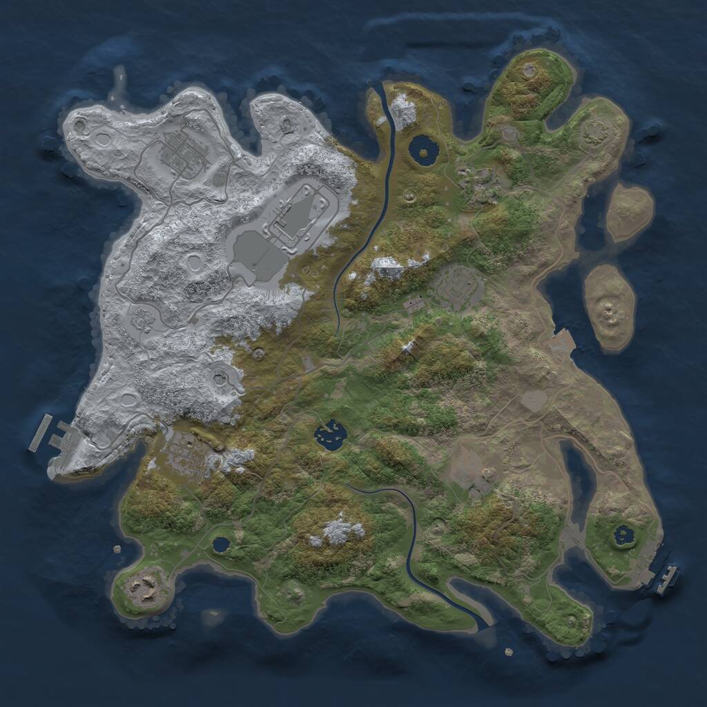 Rust Map: Procedural Map, Size: 3550, Seed: 617262, 14 Monuments
