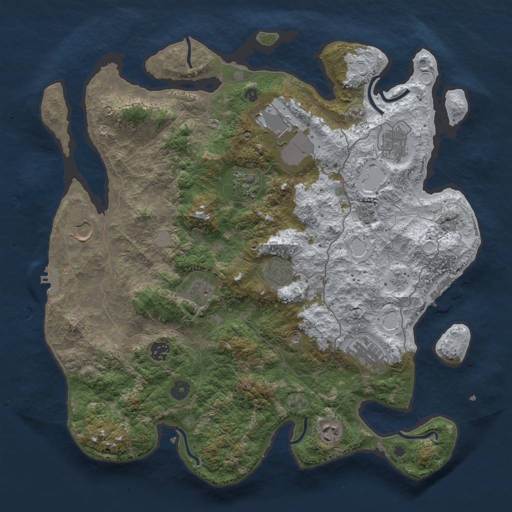 Rust Map: Procedural Map, Size: 4000, Seed: 604394, 19 Monuments