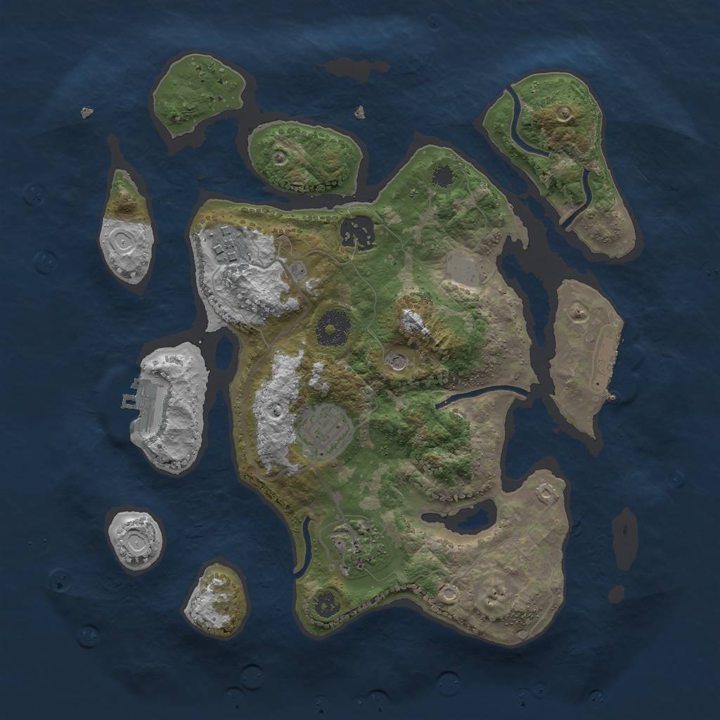 Rust Map: Procedural Map, Size: 3000, Seed: 99372, 12 Monuments