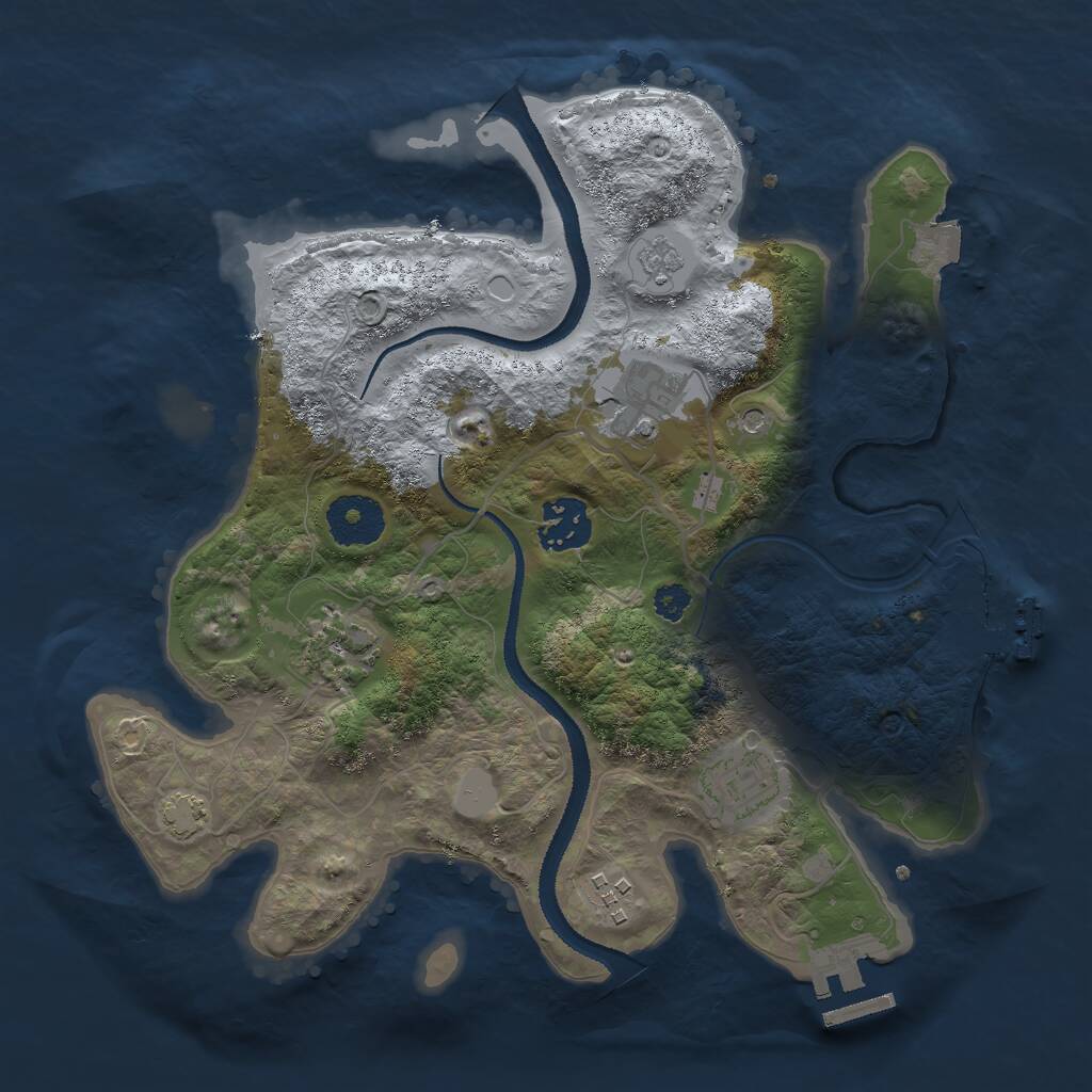 Rust Map: Procedural Map, Size: 3000, Seed: 1283, 11 Monuments
