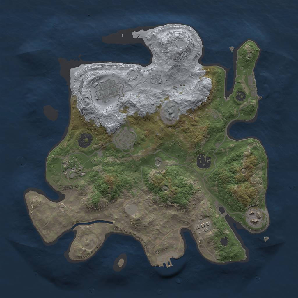 Rust Map: Procedural Map, Size: 3000, Seed: 1283, 13 Monuments