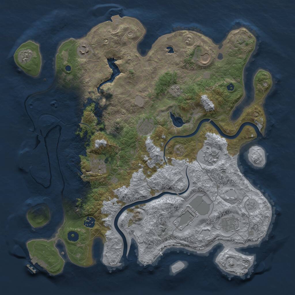 Rust Map: Procedural Map, Size: 4000, Seed: 1068676928, 15 Monuments