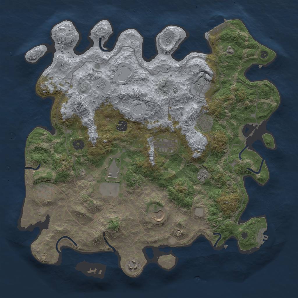 Rust Map: Procedural Map, Size: 4000, Seed: 1961790715, 16 Monuments