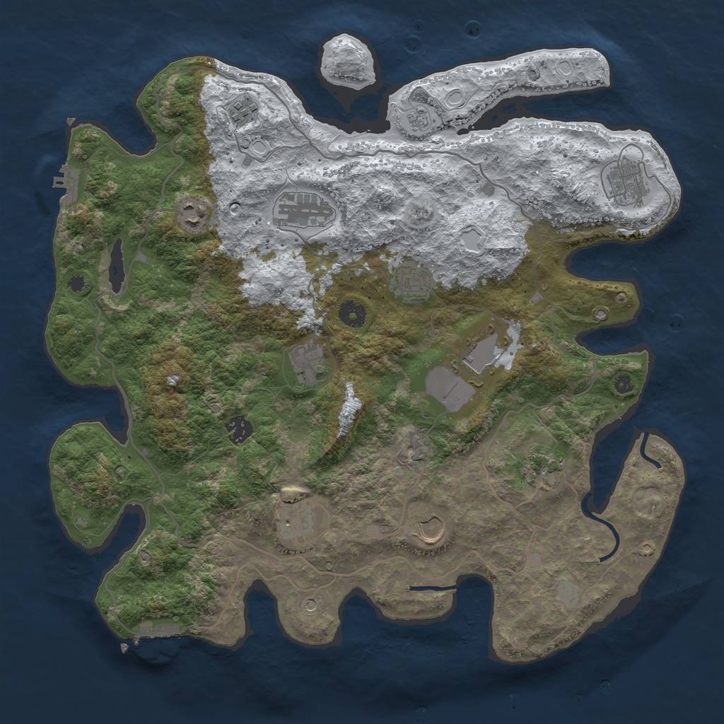 Rust Map: Procedural Map, Size: 4000, Seed: 2294, 20 Monuments