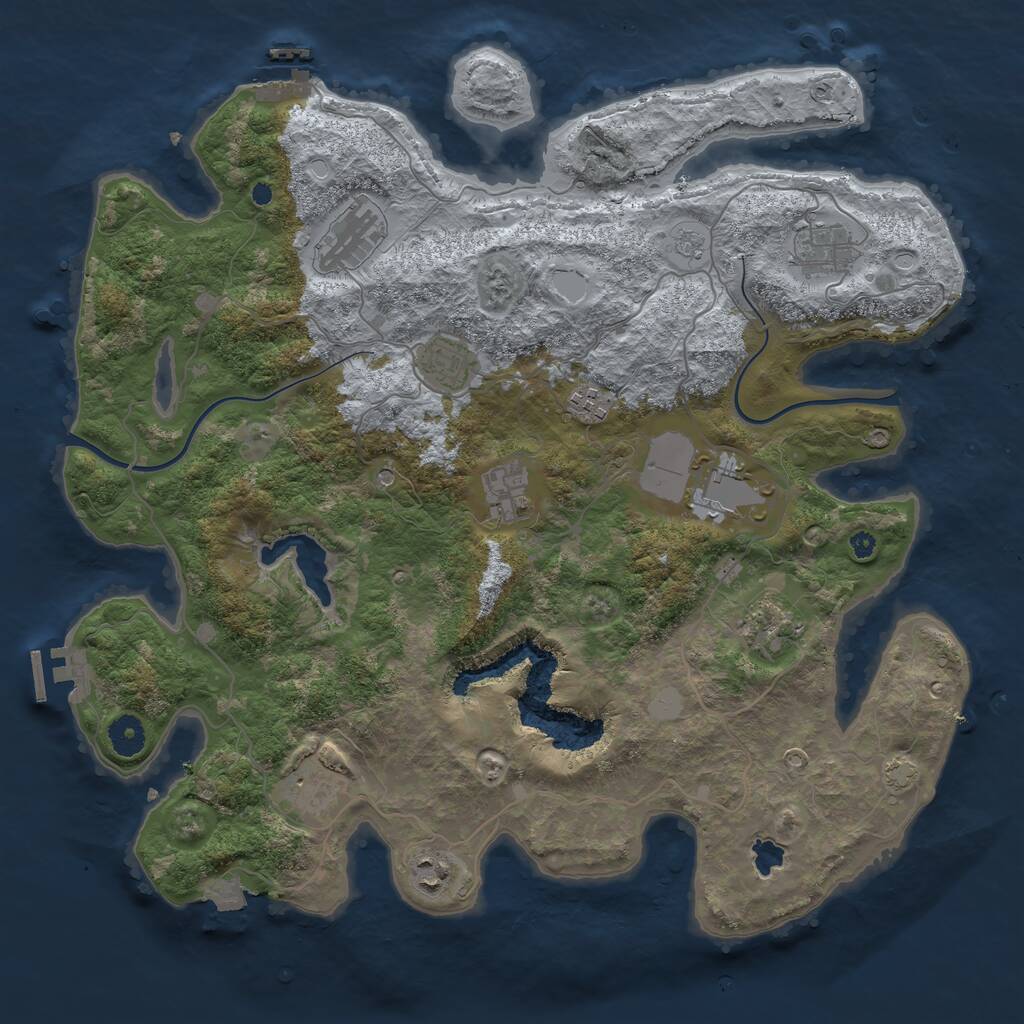 Rust Map: Procedural Map, Size: 4000, Seed: 2294, 15 Monuments