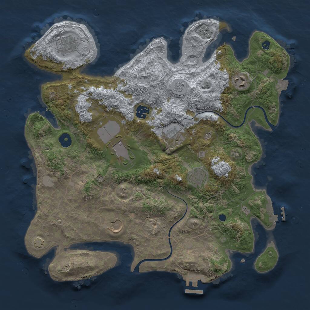 Rust Map: Procedural Map, Size: 3550, Seed: 470830, 14 Monuments