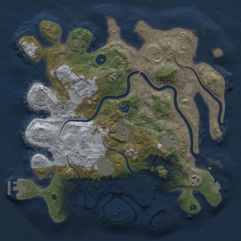 Rust Map: Procedural Map, Size: 3550, Seed: 934576, 13 Monuments