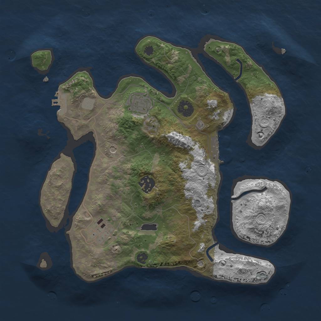 Rust Map: Procedural Map, Size: 3000, Seed: 293841, 11 Monuments