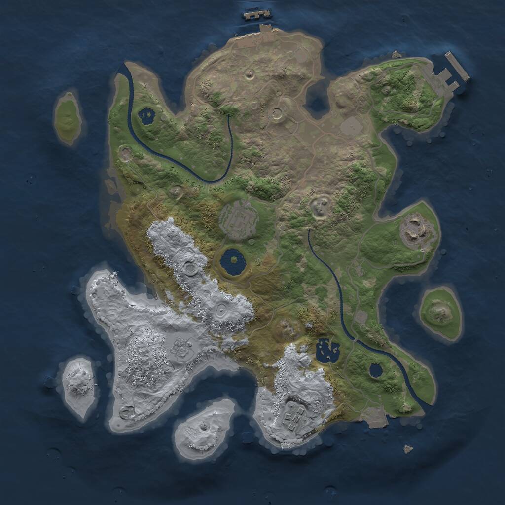 Rust Map: Procedural Map, Size: 3000, Seed: 212476447, 9 Monuments