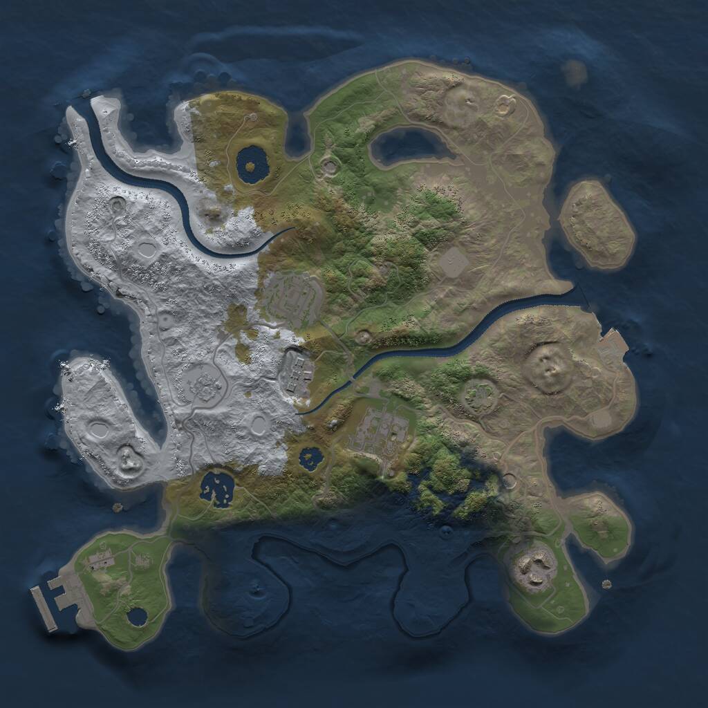 Rust Map: Procedural Map, Size: 3000, Seed: 2022, 10 Monuments
