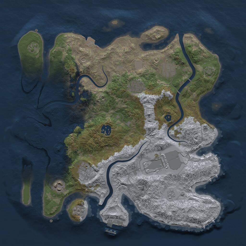 Rust Map: Procedural Map, Size: 3500, Seed: 12319872, 13 Monuments