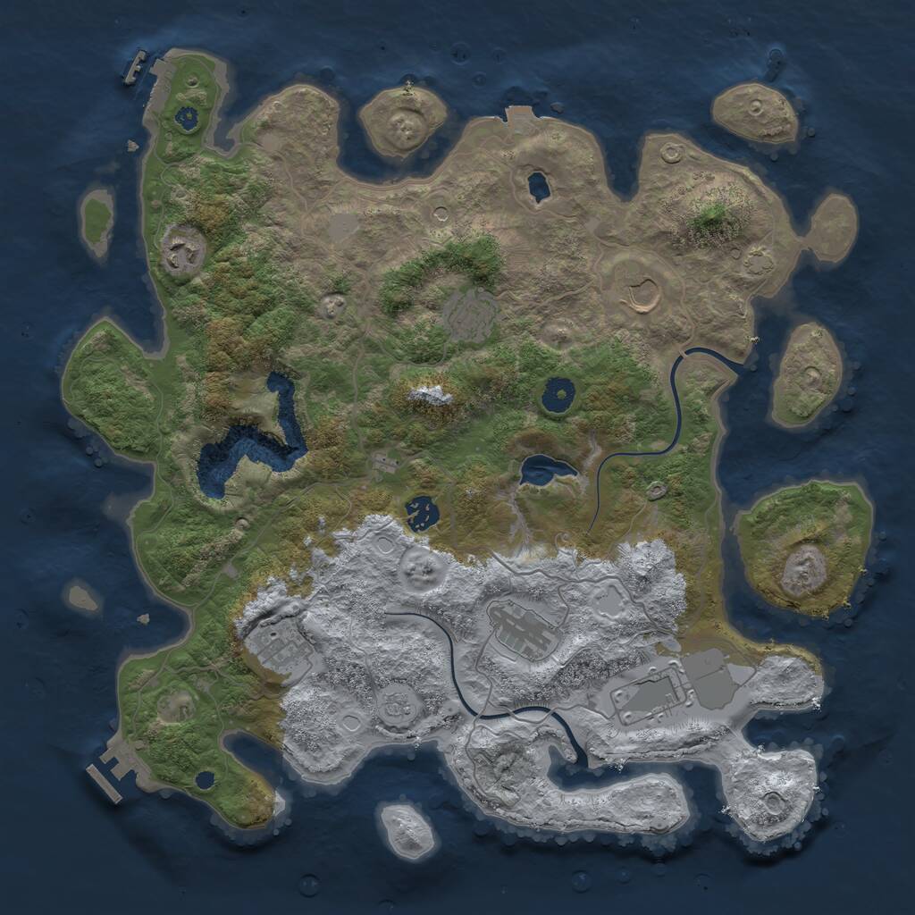 Rust Map: Procedural Map, Size: 4000, Seed: 187973955, 13 Monuments