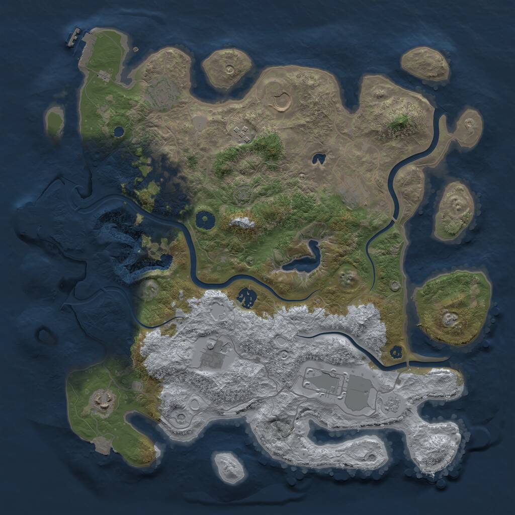 Rust Map: Procedural Map, Size: 4000, Seed: 187973955, 15 Monuments