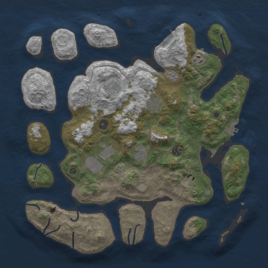 Rust Map: Procedural Map, Size: 4000, Seed: 85842, 15 Monuments