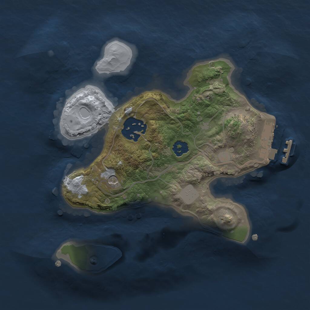 Rust Map: Procedural Map, Size: 2000, Seed: 1566874024, 4 Monuments