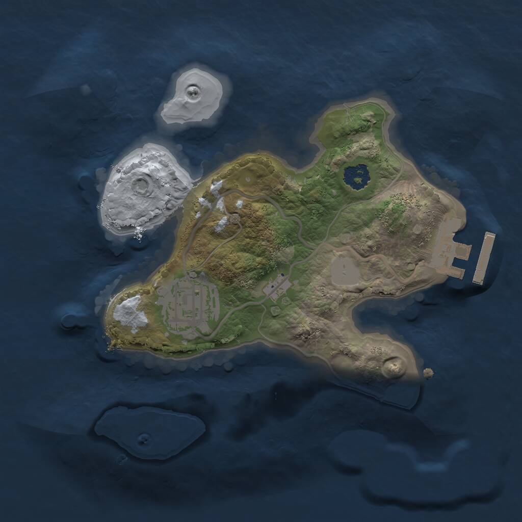 Rust Map: Procedural Map, Size: 2000, Seed: 1566874024, 3 Monuments