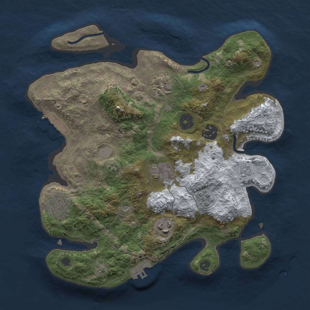 Rust Map: Procedural Map, Size: 3000, Seed: 538828, 15 Monuments