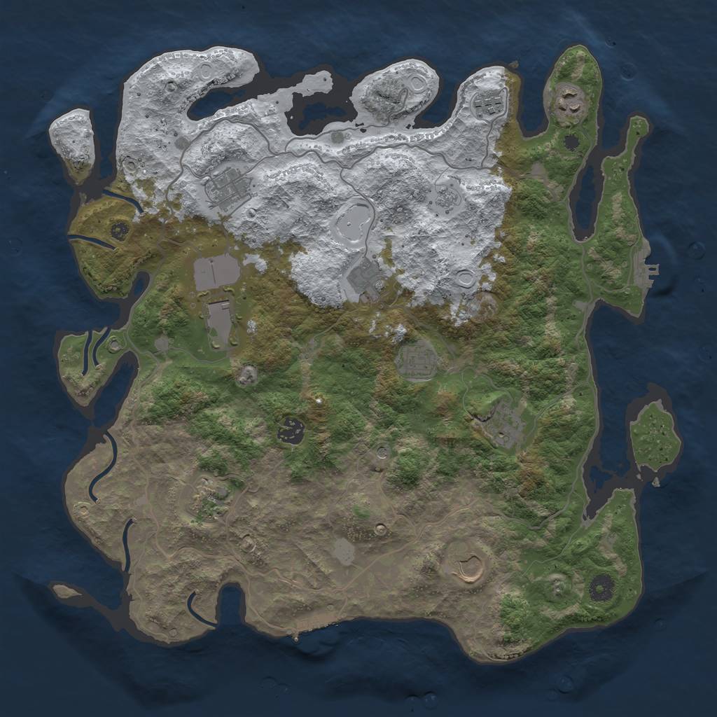 Rust Map: Procedural Map, Size: 4000, Seed: 902744, 19 Monuments
